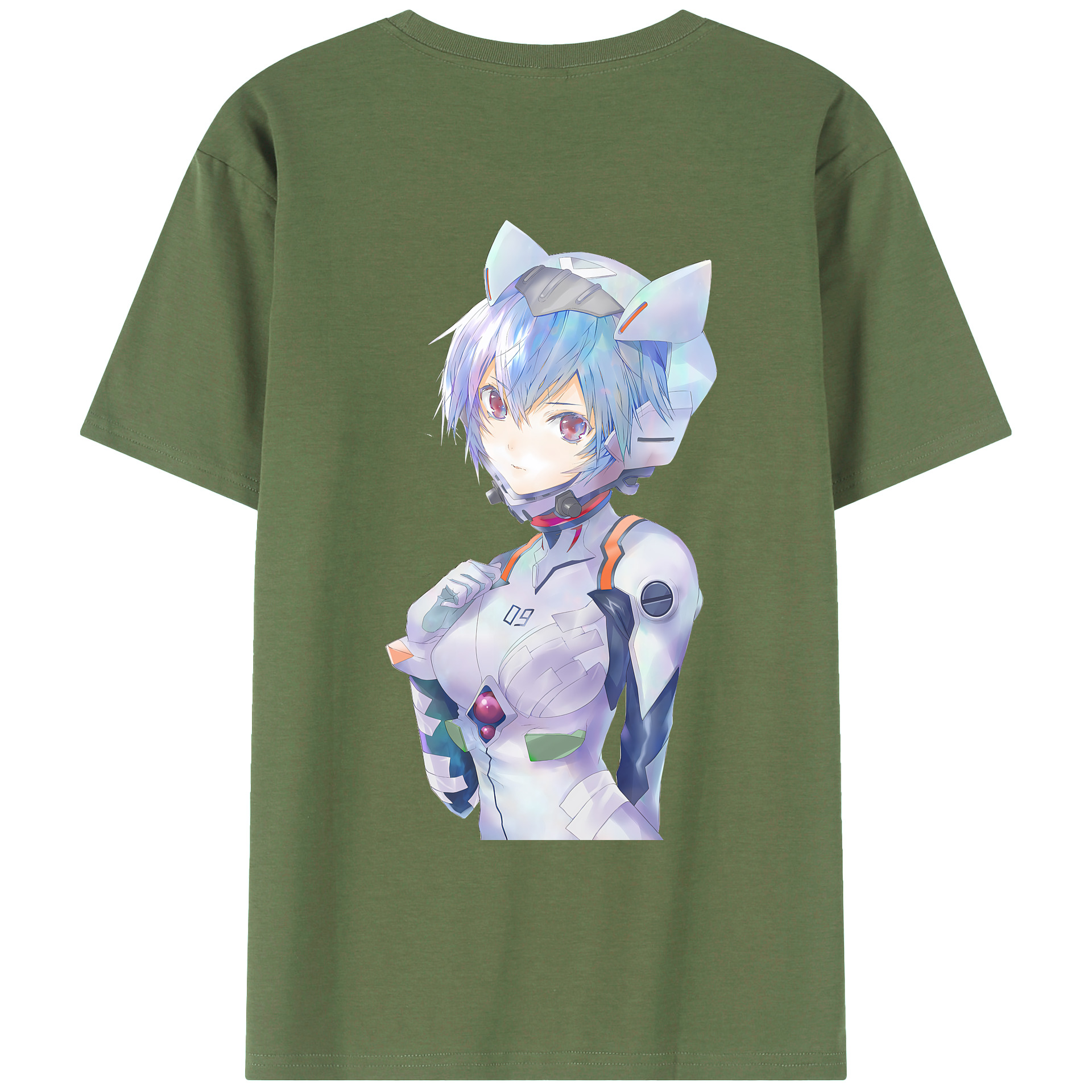（画像用） EVA 新世紀エヴァンゲリオン 綿100％ メンズ半袖Tシャツ（バックプリント） 通気性